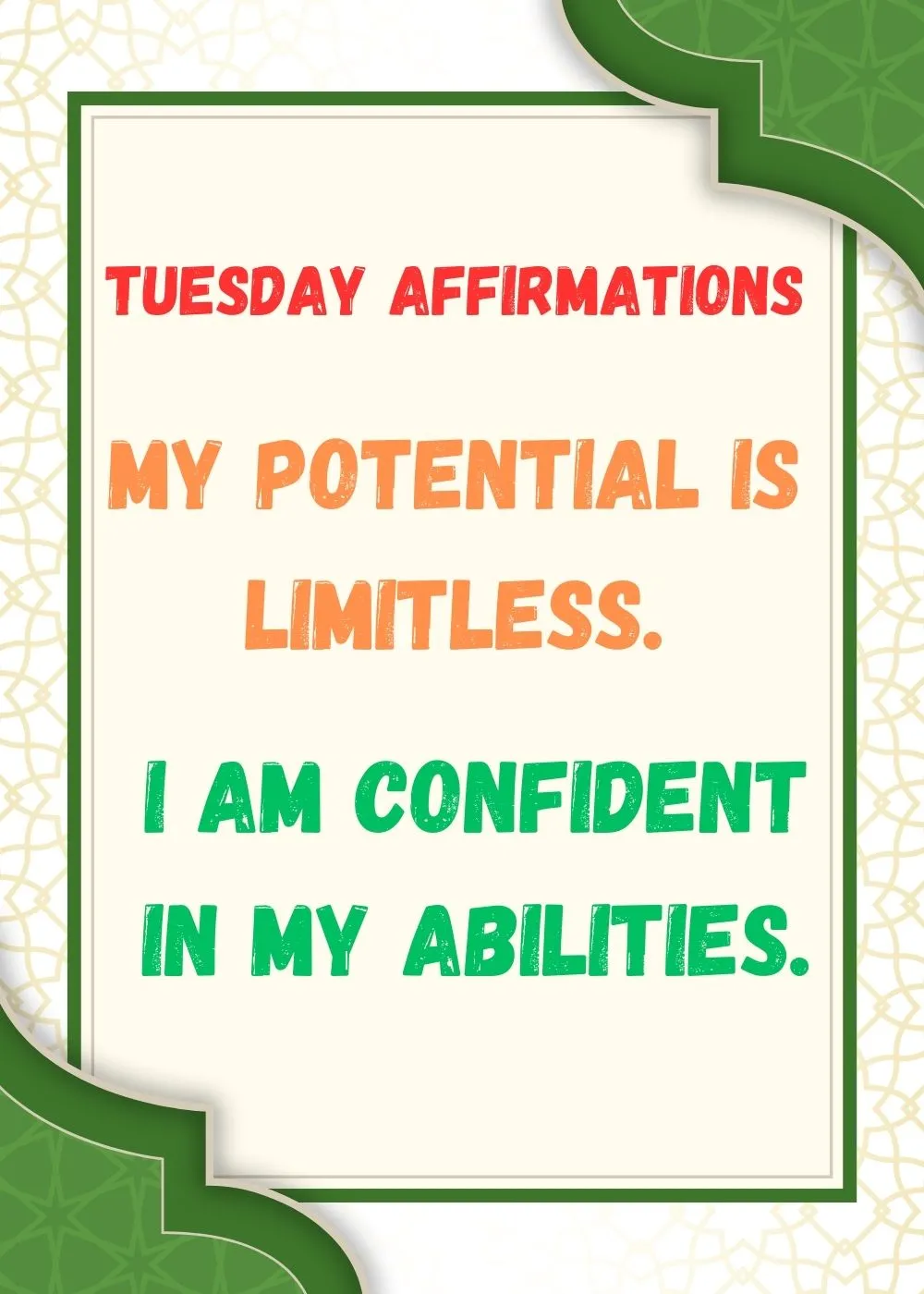 Tuesday Affirmations